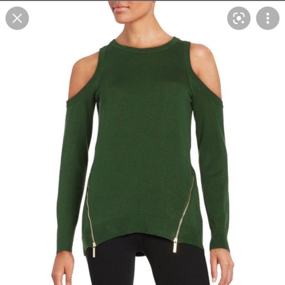Michael Kors Orange Gold Zipper Sweater